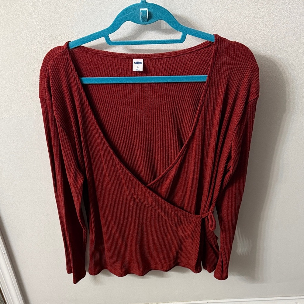 Old Navy Rust Ribbed Knit Top